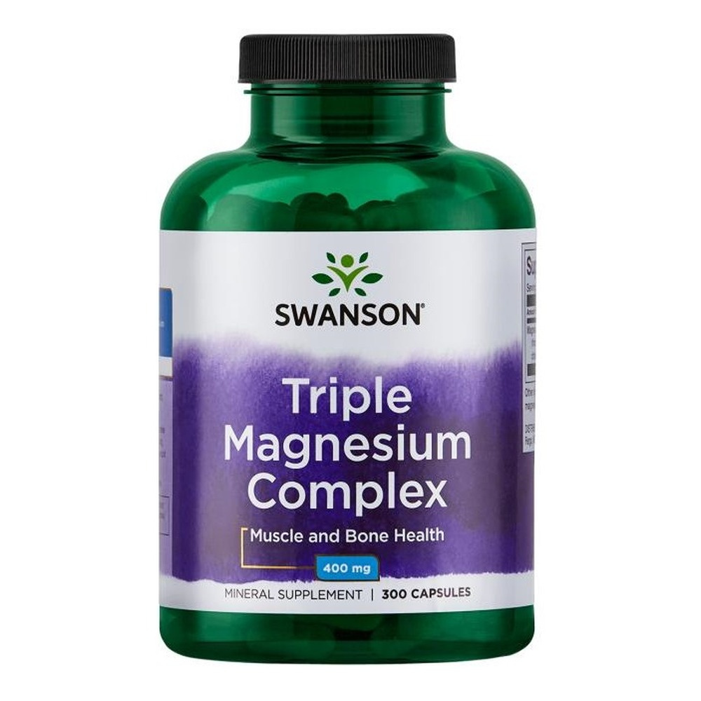 Swanson Triple Magnesium Complex 400mg for Muscle & Nerves 300 Capsules