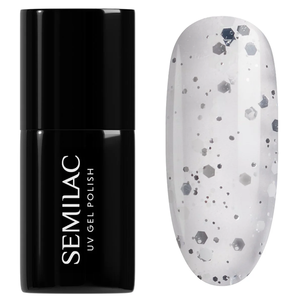 Semilac Whispers of Spring Hybrid Gel Polish 924 Silver & White 7ml