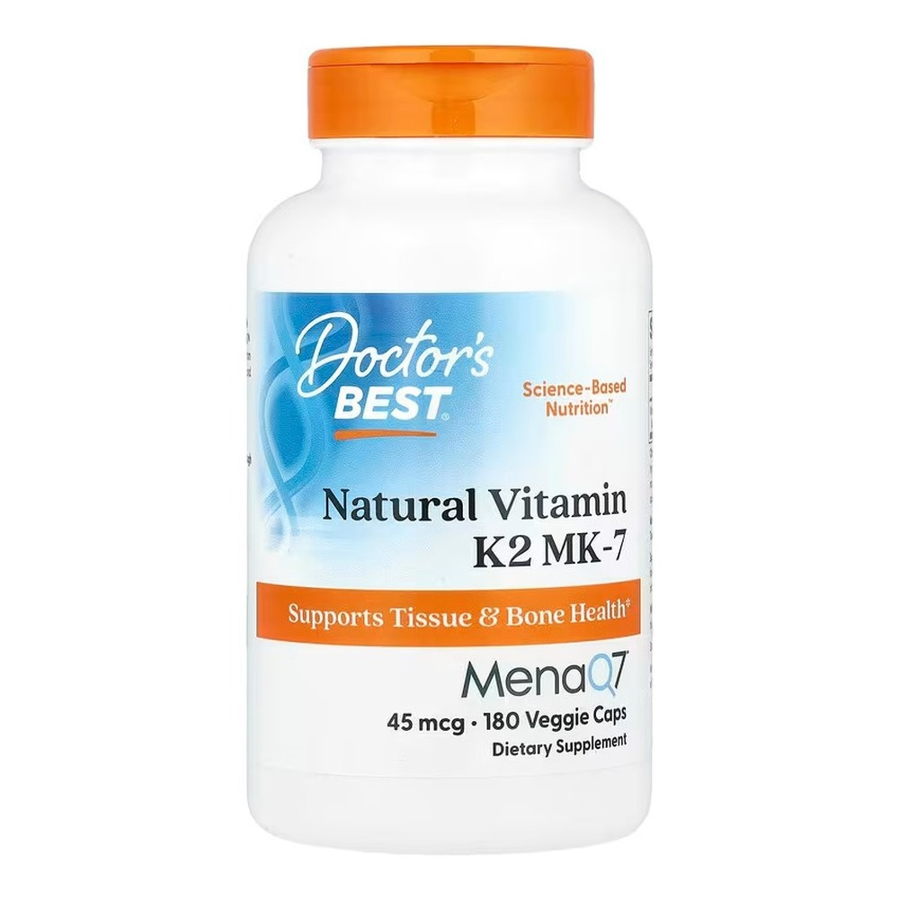 Doctor's Best Natural Vitamin K2 MK7 with MenaQ7, 45mcg Capsules 180 vcaps