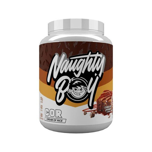 Naughty Boy Cream of Rice Chocolate Brownie Carbohydrate Supplement For Energy and Muscle Support 2000g