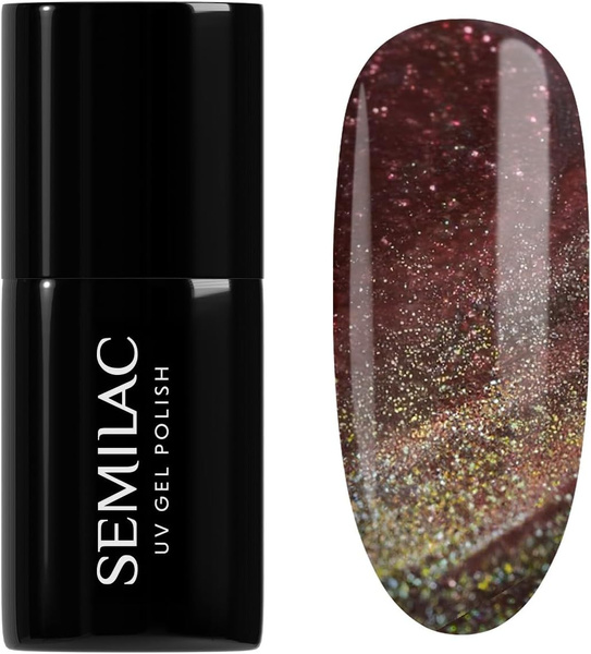 Semilac Galaxy Flash Hybrid Gel Polish Cat Eye Effect 824 Digital Red 7ml