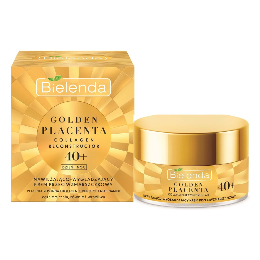 Bielenda Golden Placenta Collagen Reconstructor Moisturizing and Smoothing Anti-Wrinkle Cream 40+ Day and Night 50ml