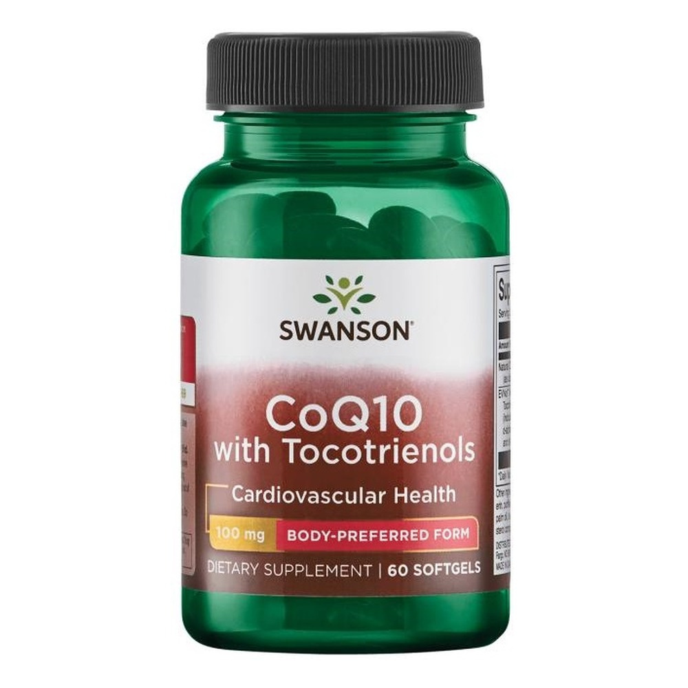 Swanson CoQ10 100mg with Tocotrienols for Heart Health Support 60 Softgels