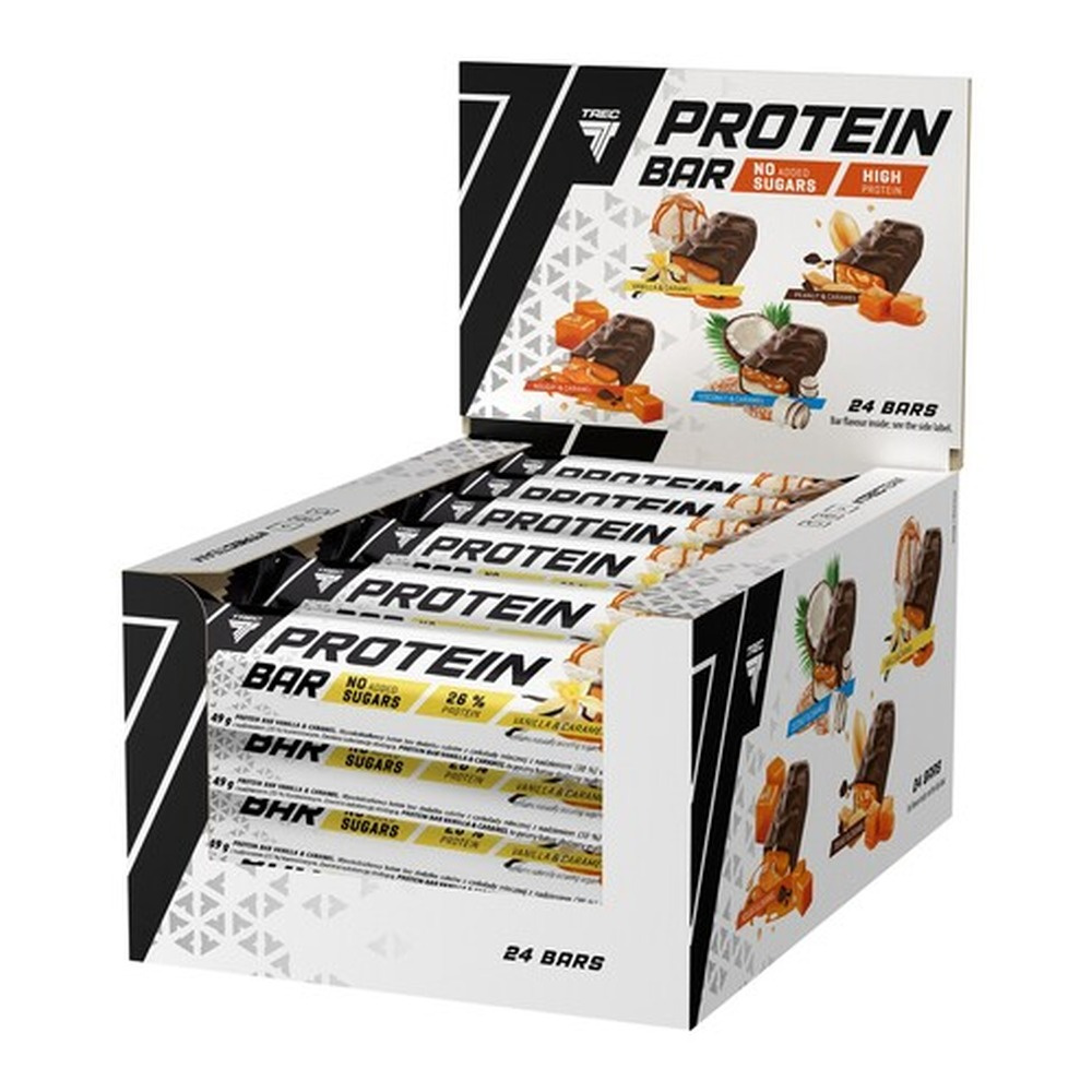 Trec Nutrition Protein Bar, Vanilla & Caramel - 24 x 49g