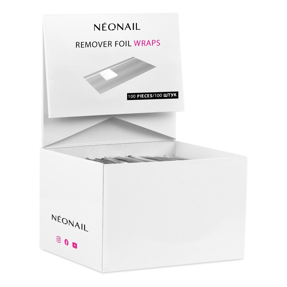NeoNail Nail Wrap Foil with Cotton Pad in Box 100 Pieces