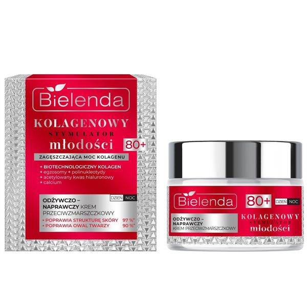 Bielenda Collagen Youth Stimulator Nourishing Repairing Anti-Wrinkle Cream 80+ 50ml