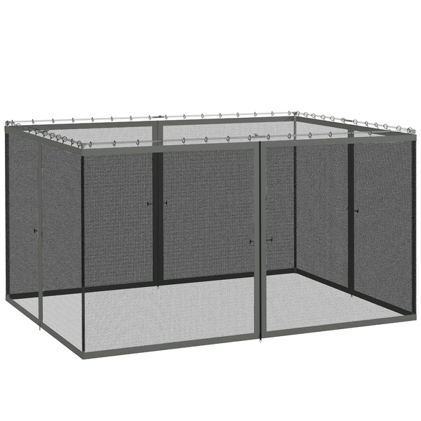 Outsunny 352 x 207cm Universal Replacement Mesh Sidewall Netting for Patio Gazebos and Canopy Tents, (Sidewall Only) Dark Grey