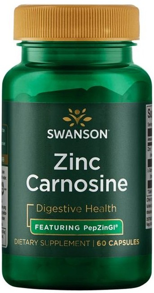 Swanson Zinc Carnosine PepZin GI for Stomach Lining Support 60 Capsules