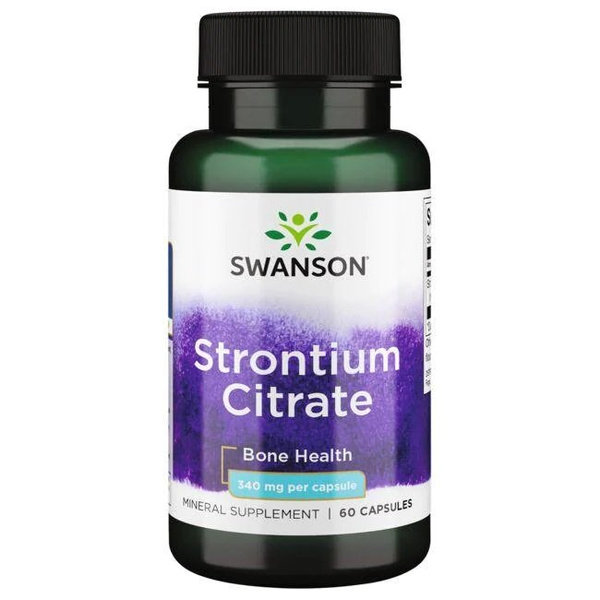 Swanson Strontium 340mg for Healthy Bones and Teeth 60 Capsules