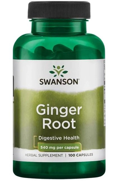 Swanson Ginger Root 540mg for Digestion and Joints 100 Capsules