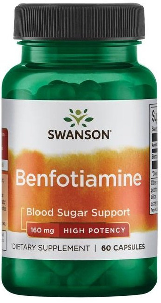 Swanson Benfotiamine 160mg for Metabolism & Nervous System 60 Capsules