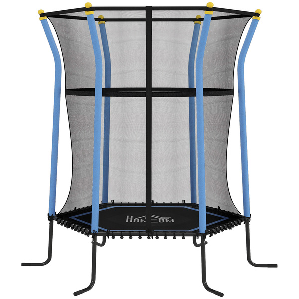 HOMCOM Kids Trampoline Mini Bouncer with Enclosure Safety Net For Ages 3-10 Years - Blue