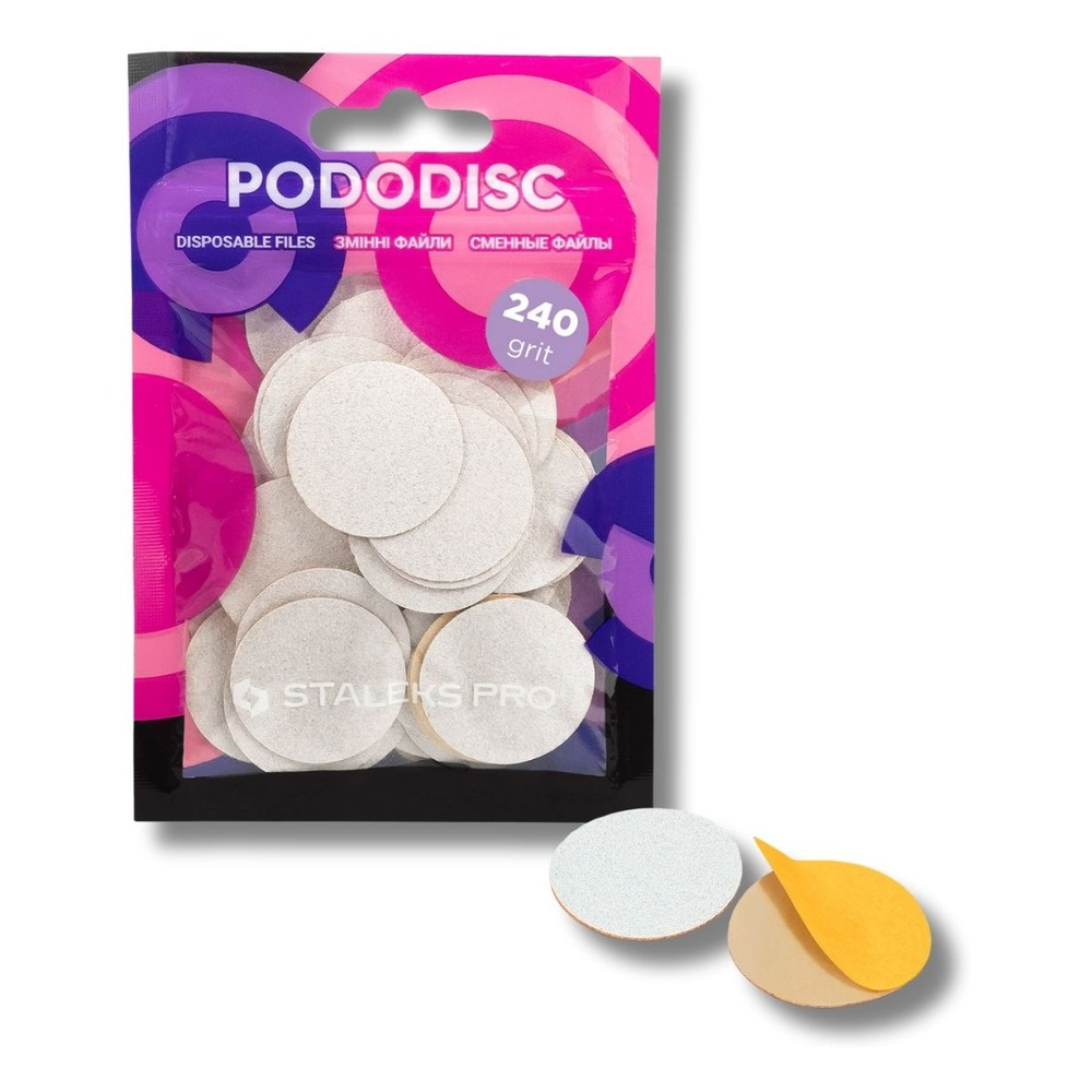 Staleks Pro Expert Disposable Pododisc Pedicure White Files  Size L Grit 240 50pcs