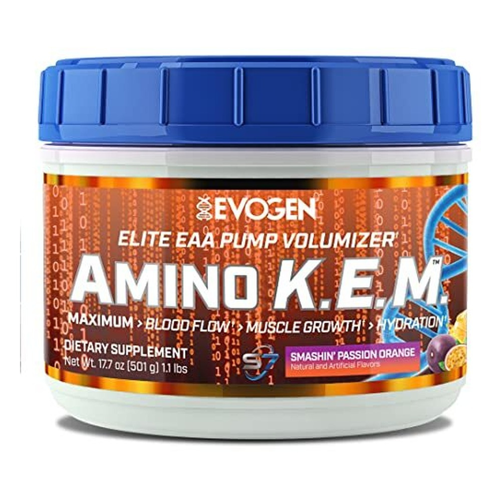 Evogen Amino K.E.M. EAA Amino Acid Powder, Smashin' Passion Orange 501g