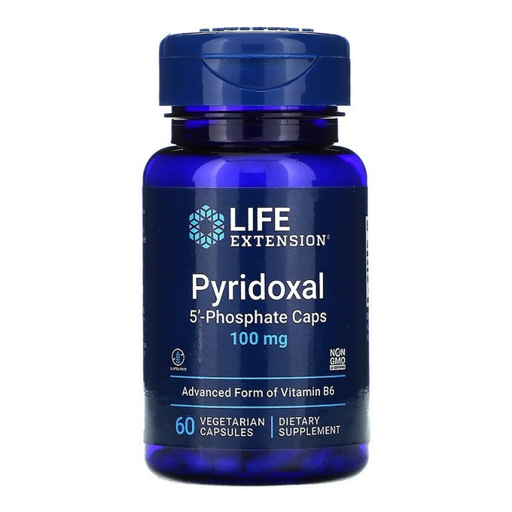 Life Extension Pyridoxal 5'-Phosphate Supplement with Active Vitamin B6 100mg 60 Vcaps