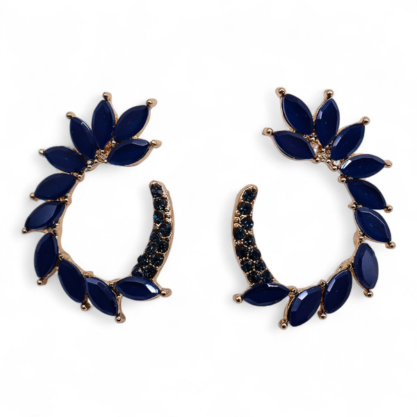 Royal Blue - Vintage Glass - Loop - Earrings