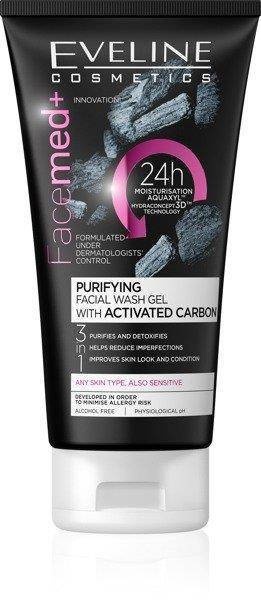 Eveline FaceMed+ Purifying Facial Wash Gel with Activated Carbon for All Skin Types 150ml