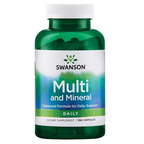 Swanson Multi and Mineral Daily Vitamin Complex for Wellness Support 100 Capsules