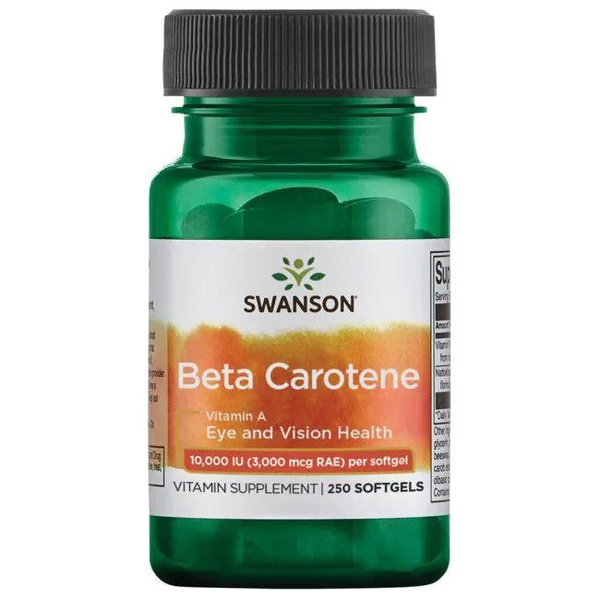 Swanson Beta-Carotene 10000 IU for Healthy Skin and Vision 250 Softgels