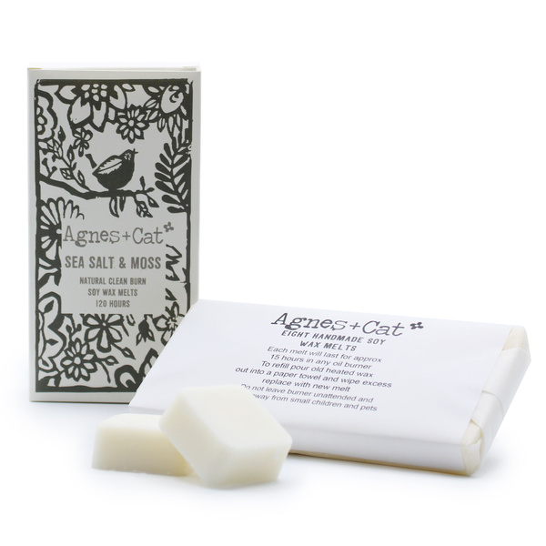 Agnes + Cat Box of 8 Wax Melts - Seasalt + Moss