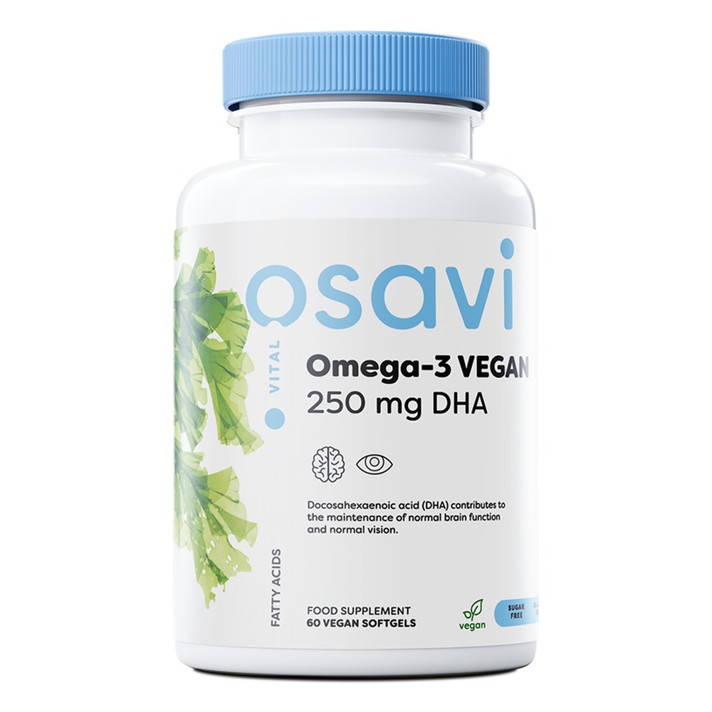 Osavi Omega-3 Vegan 250mg DHA from Algae for Brain and Vision Support 60 Vegan Softgels