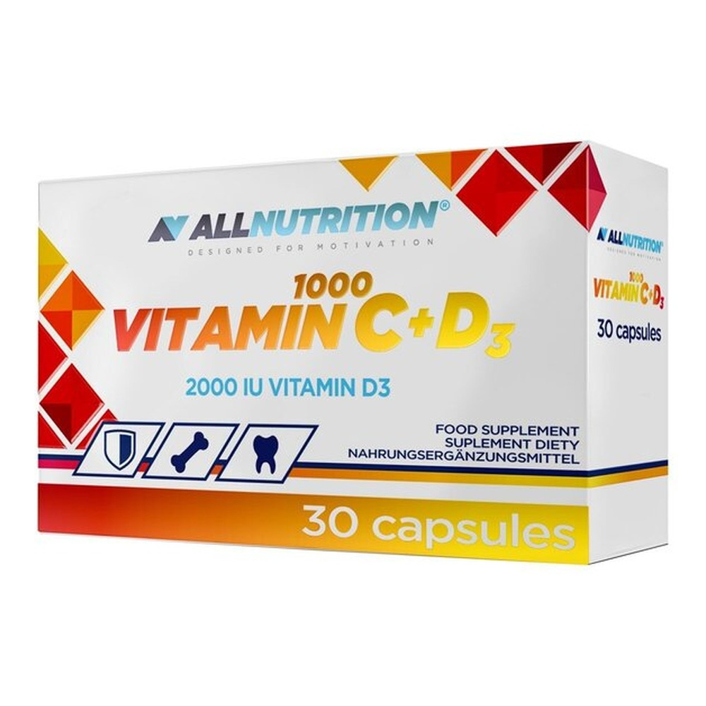 Allnutrition Vitamin C 1000 + D3 Immune System Support 30 Capsules