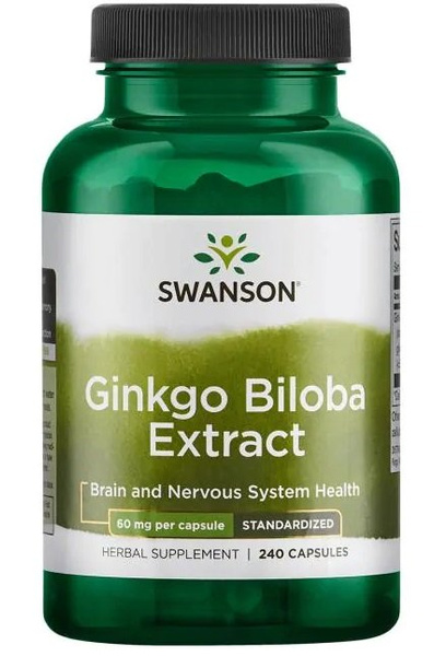 Swanson Ginkgo Biloba Extract 60mg for Memory and Circulation 240 Capsules