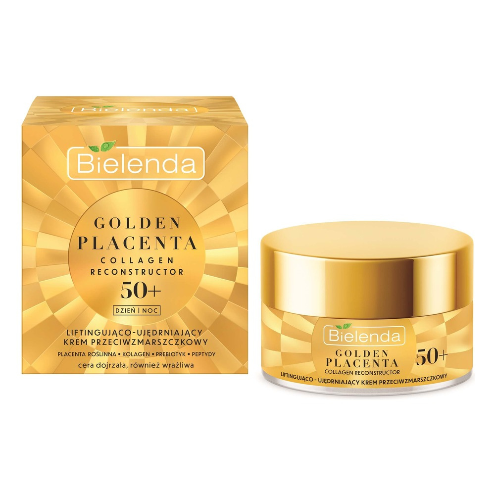 Bielenda Golden Placenta Collagen Reconstructor Firming Anti-Wrinkle Cream 50+ for Day and Night 50ml