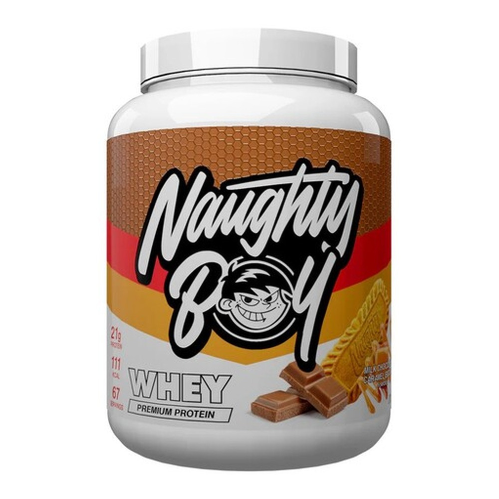 Naughty Boy Advanced Whey Protein Powder for Muscle Growth Milk Chocolate Caramel Biscuit 2010g
