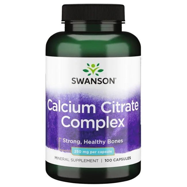 Swanson Calcium Citrate Complex 250mg for Bone Health 100 Capsules