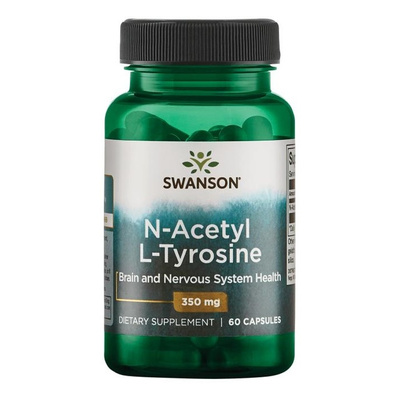 Swanson N-Acetyl L-Tyrosine 350mg for Focus and Mood Support 60 Capsules