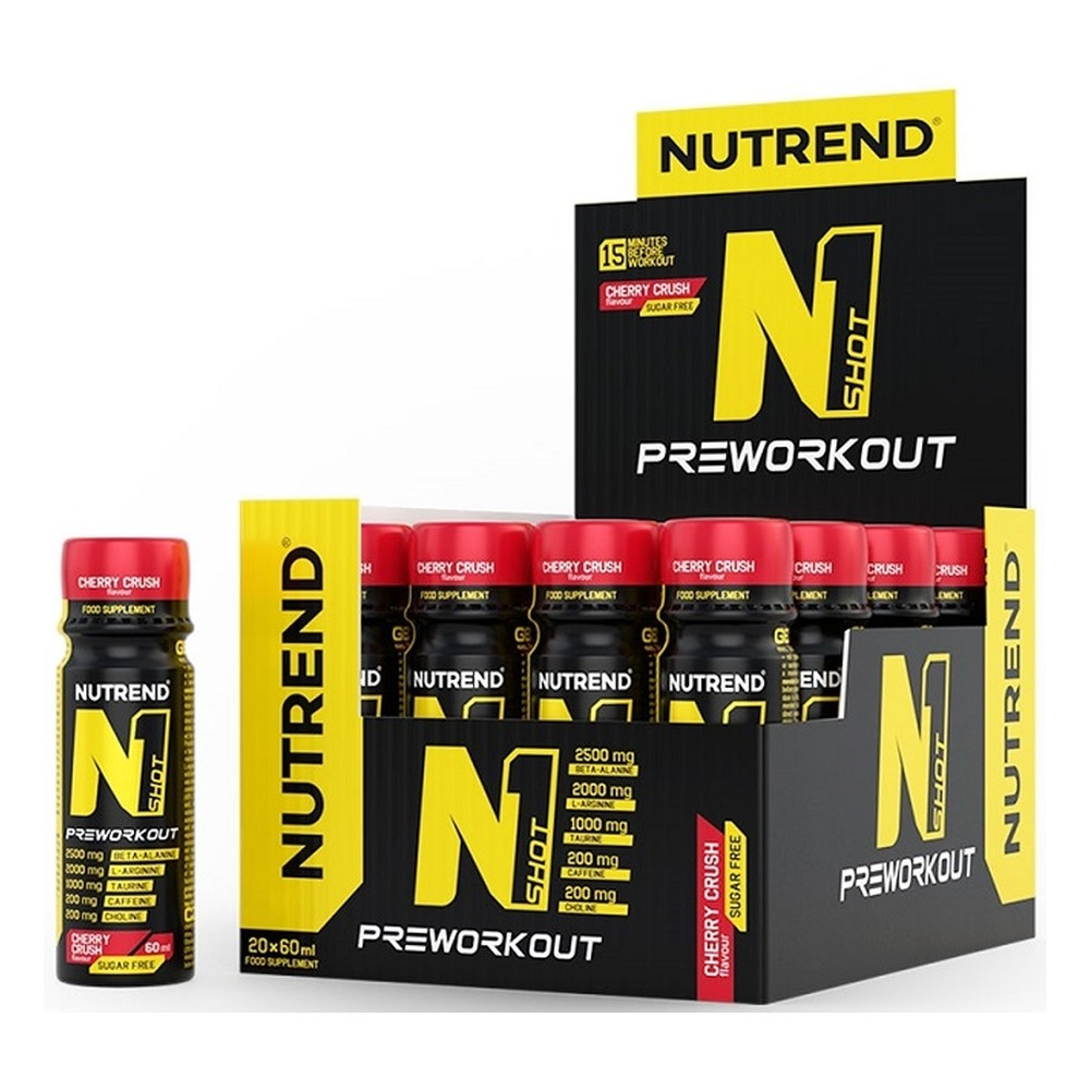 Nutrend N1 Shot Cherry Crush Pre-Workout for Maximum Performance 20 x 60 ml