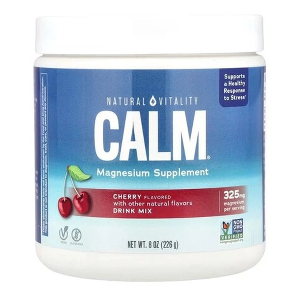 Natural Vitality Calm Magnesium Powder Cherry for Stress and Relaxation 226g