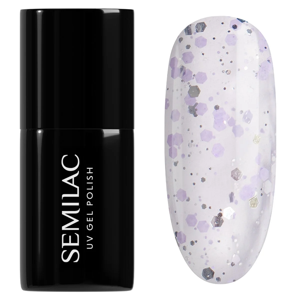 Semilac Whisper of Spring Hybrid Gel Polish 925 Silver & Violet Drops 7ml