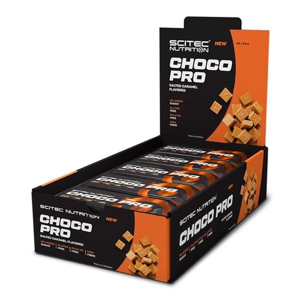 SciTec Choco Pro Bar, Salted Caramel - 20 x 50g
