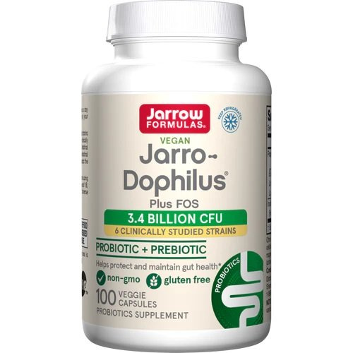 Jarrow Formulas Jarro-Dophilus FOS Synbiotic for Gut and Immune Health 100 Vcaps