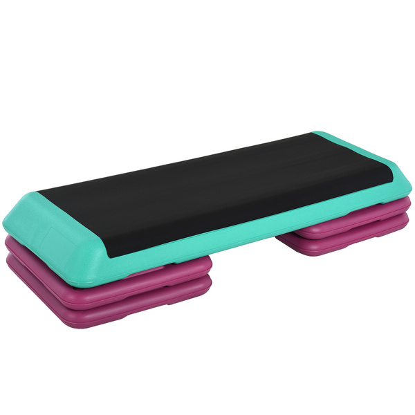 HOMCOM 3-Level Aerobic Step 10/15/20cm Steppers for Exercise Workout w/ Non-Slip Top Compact Stepper Home Office Indoor Outdoor Fitness Equipment