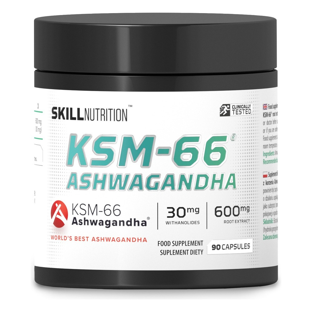 Skill Nutrition KSM-66 Ashwagandha Dietary Supplement for Stress and Relaxation 90 Vegan Capsules