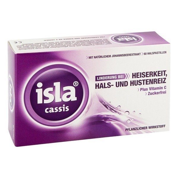 Isla Cassis Soothing Lozenges for Throat and Larynx 30 Pellets