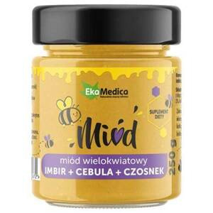 EkaMedica Multiflower Honey with Ginger Onion and Garlic for Immunity and Respiratory Health 250g