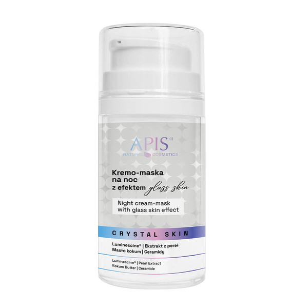 Apis Crystal Skin Night Cream-Mask with Glass Skin Effect for Dry Matte Skin 50ml