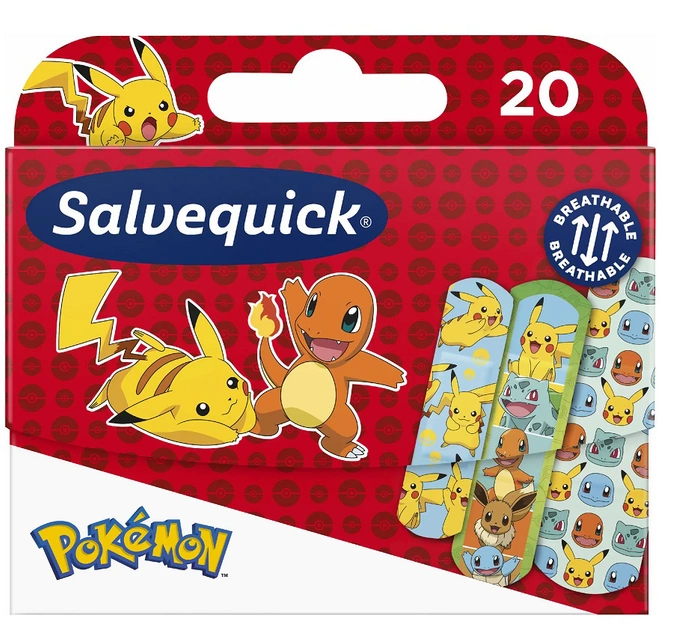 Salvequick Pokemon Patches for Children 20 Pieces