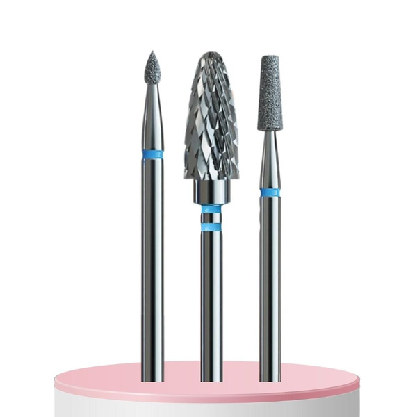 IQ Nails Carbide and Diamond Nail Drill Bits for Left Handed Stylists 3pcs