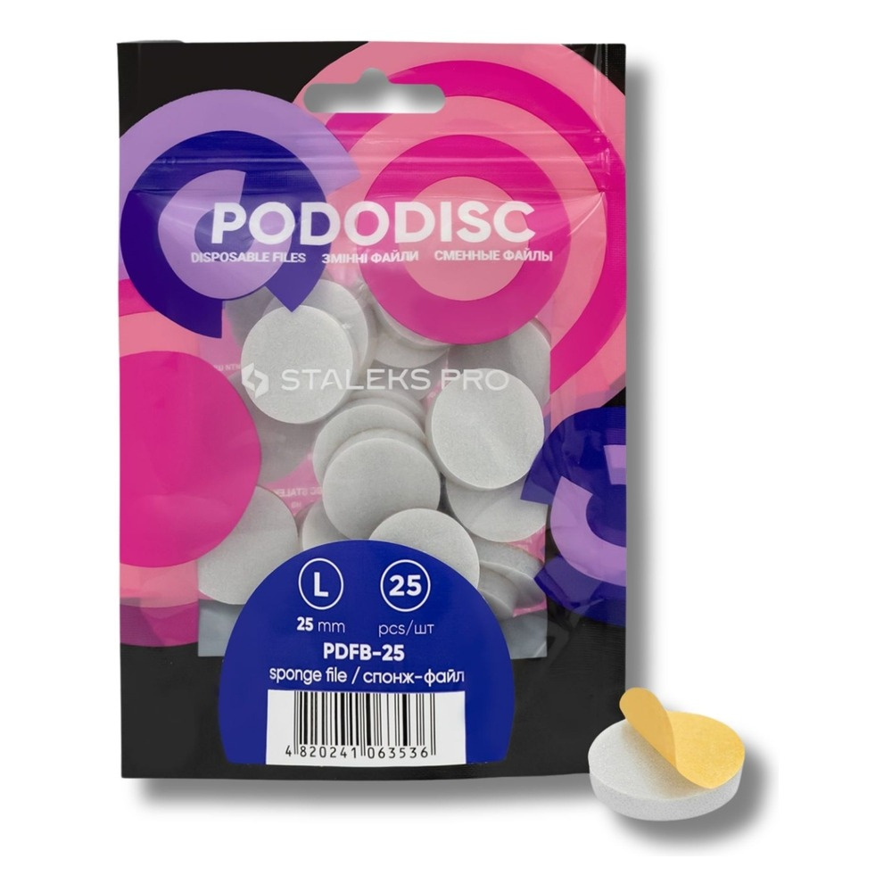 Staleks Expert Pododisc Disposable File Sponges S M L For Pedicure Discs 25pcs-PDFB-25 (LARGE)