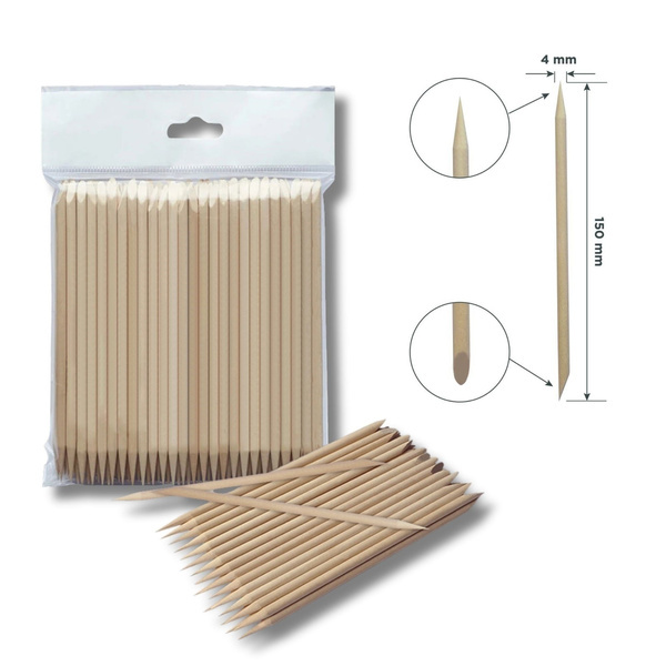 Staleks Expert Orange Wood Stick Manicure Pedicure Single-Use 75–150 mm 10–100 Pcs-DOS-10/100 (75- 150 mm)