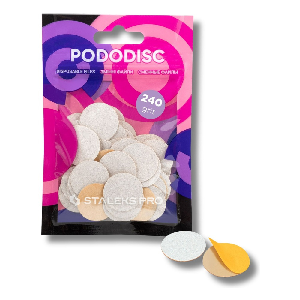 Staleks Pro Expert Disposable Pododisc Pedicure White Files  Size M Grit 240 50pcs