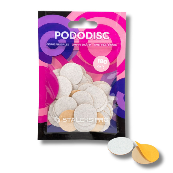 Staleks Pro Expert Disposable Pododisc Pedicure White Files Size M Grit 180 50pcs