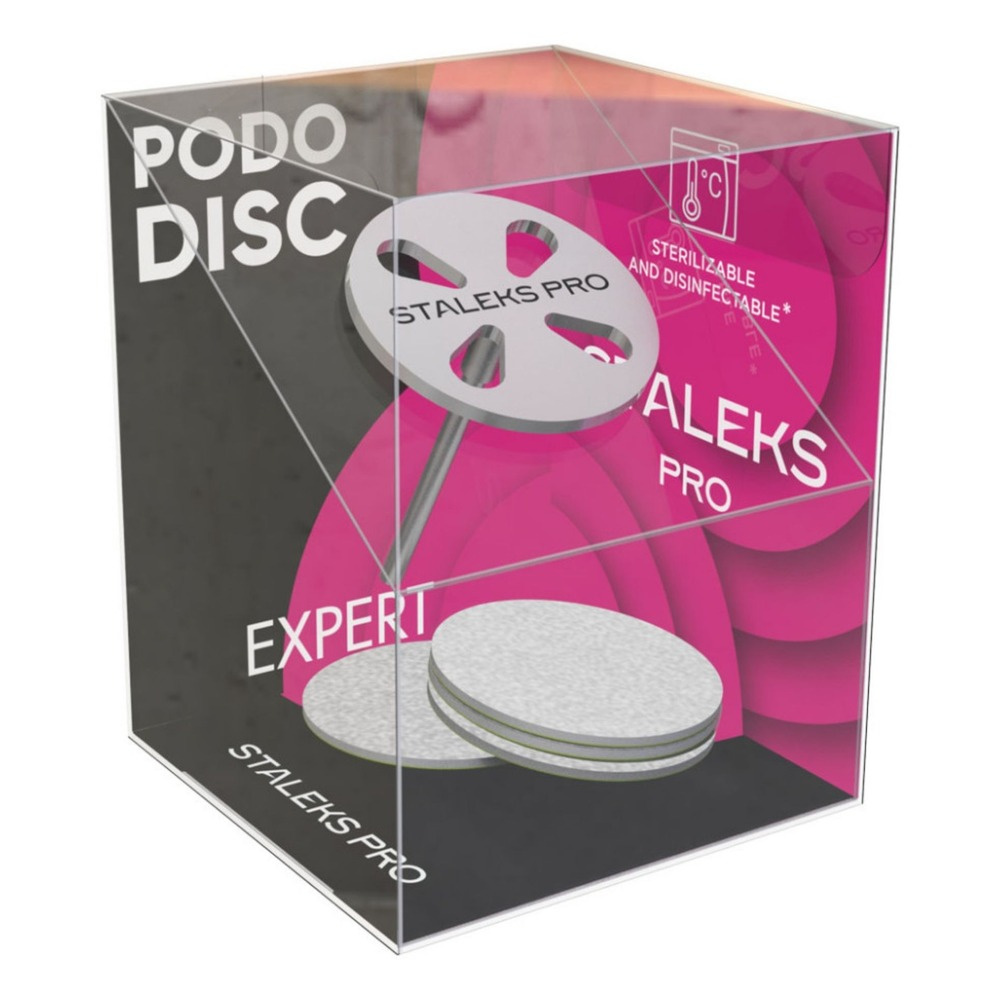 Staleks Pro Expert Pododisc Elongated Pedicure Disc With Disposable 5 x Files 180 Grit Size M 20mm SET