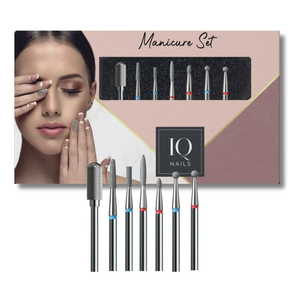 IQ Nails MANI 5 Professional Diamond and Carbide Nail Drill Bit Set 7pcs