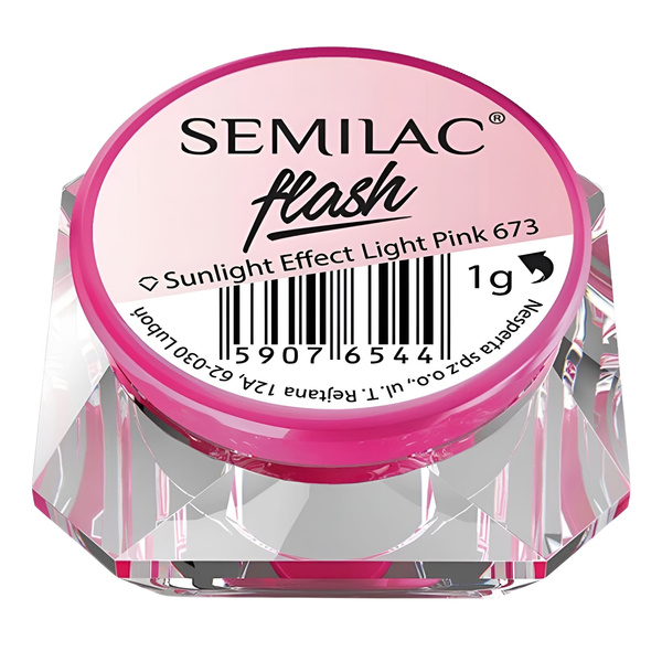 Semilac Flash Sunlight Effect - 673 Light Pink Nail Powder 1g